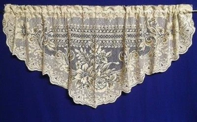 Cortinas de campo Fontaine 60"x 24" x 12" encaje festón cenefa sala de estar Foto 1 de 4