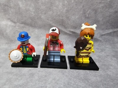 3x Lego Series 5 Collectible Minifigures 8805 Lumberjack, Clown, Cave Woman - Image 1 of 4