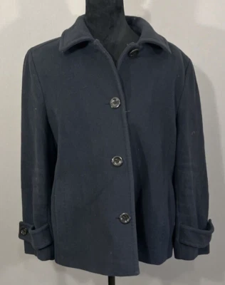 Abrigo Lands End azul marino guisante para mujer talla 12 Petite Foto 1 de 4