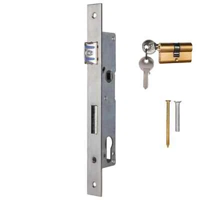 ATTAS Serratura per cancello girevole comprensiva di cilindro profilato 3 chiavi misura mandrino 20 mm serratura da infilare