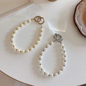 120cm Pearl Crossbody Phone Chain With Card Anti Loss Hanging Rope Doll - Photo 1 sur 13