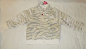 Vintage GYMBOREE Tiger Faux Fur Jacket Coat Zip up Cream and Gray Strpe NWT 5 - Picture 1 of 4