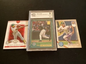 2001 Topps Rickey Henderson TOPPS #105 9/NM BCCG + 2018 GQ MISSING TEAM NAME SP - Picture 1 of 7