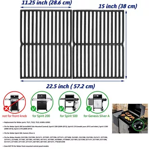 7522 Cast Iron Grill Grates for Weber Spirit E210 E220 S210 S220 Spirit 500 - Picture 1 of 13