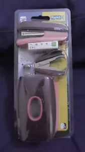 Rapid F5 Home/Office Set w/Stapler/Staples/Staple Remover/Punch Hole PURPLE - Picture 1 of 4