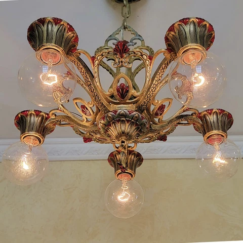 214c Antique 1920's 30s Ceiling Light fixture aRT Nouveau deco dining Chandelier Cover