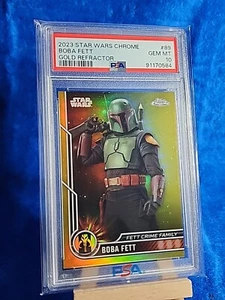 2023 TOPPS Chrome Gold Boba Fett /50 PSA 10 POP 8 Star Wars - Picture 1 of 3