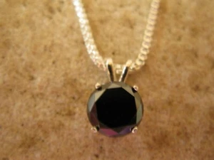 COLLANA, CERTIFICATO, CIONDOLO 1,95 ct 100% TERRE REALE DIAMANTI NERI NATURALI ESTRATTI - Foto 1 di 6