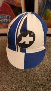 Assos Cycling Hat Cap Adult One Size Stretch Blue White #29 Made in Italy Race  - Picture 1 of 9