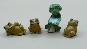 Juego de 4 ranas vintage - 3 lápices de plástico duro y 1 cerámica - Imagen 1 de 3