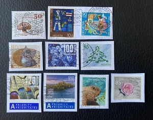 Konvolut 10 Briefmarken Schweiz verschiedene Jahre - auf Fragment - Briefmarken L71 - Bild 1 von 1