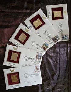 22kt Golden Replica 1st Day Issue U.S. Civil War Set 1 w/Info Card 1994 & 1995 - Picture 1 of 14