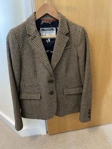 Joules checked 100% Wool Jacket Blazer Ladies Size 10 - Picture 1 of 18