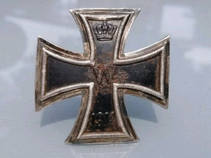 Croce in ferro 1914 prima classe in argento 800 con nucleo in ferro magnetico ww1 - Foto 1 di 10