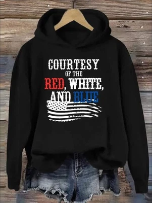 Stylish American Flag Print Hoodie - Soft, Casual, Long Sleeve Sweatshirt For Fa — 第 1/4 张图片