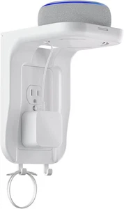 Wall Outlet Shelf Organizer with Cable Management Detachable Hooks White - Picture 1 of 5