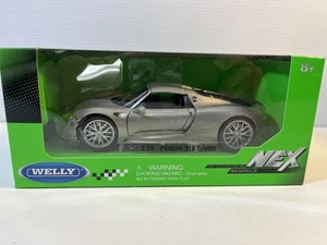 Modellino auto Porsche 918 Spyder pressofuso: scala 1/24, nuovo con scatola di Welly - Foto 1 di 7