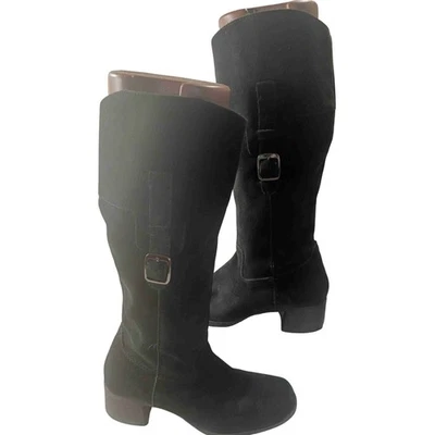 Botas de gamuza Khombu media pantorrilla para mujer 7,5 cremallera lateral hebilla piel sintética forradas cálidas Foto 1 de 4