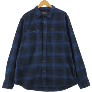 Used Orvis ombre check long-sleeve heavy flannel check shirt men's size XL - Picture 1 of 6