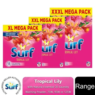 Surf Tropical Lily Washing Powder 75W (3.75kg), 95W (4.75kg) or 125W (6.25kg) - Image 1 of 4