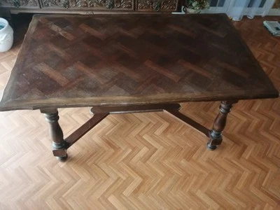 Table chêne massif 150 x 90 + rallonges - Photo 1/4