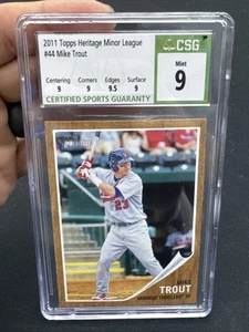 2011 Topps Heritage Minor League #44 Mike Trout RC Rookie CSG 9 Angels - Bild 1 von 2
