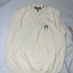 Faldo by Pringle Gilet Uomo Med Marrone Scollo a V Vintage Golf River Run Golf Md 252 - Foto 1 di 9