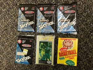 1990-2000 FACTORY SEALED Six Packs Lot: Mostly 1997/98 SKYBOX Premium & HOOPS!! - Picture 1 of 3