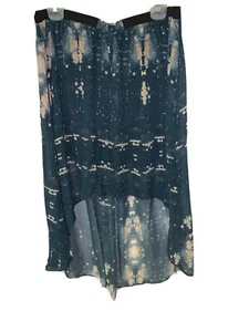 VERA WANG Princess Hi Low Skirt Juniors Lady Size Blue And Pink Dye Effect XL - Picture 1 of 8
