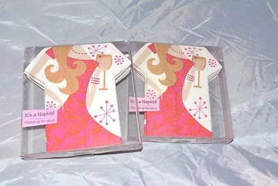 2-PACKS NAPKINS 32 Cocktail PARTY Happy Hour WINE Social PINK NEW TN09-035 - Image 1 of 4