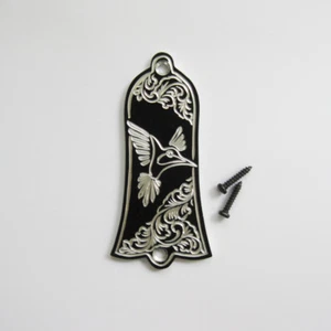 Hand engraved Hummingbird aluminum truss rod cover fits most Gibson guitars - Picture 1 of 6