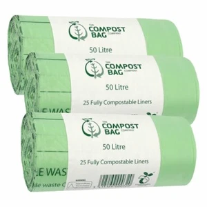50 Litre x 75 CompostBag Compostable Food Waste Caddy Liner Bin Bags (50L) - Picture 1 of 1
