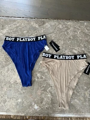 Lote De 2 Ropa Interior Playboy Vintage Cintura Alta Talla M/L Nueva Con Etiquetas Foto 1 de 4