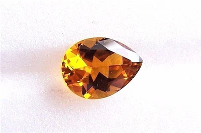 gelber Turmalin Tropfen Birne orange 10x8 mm 2,16 ct Einzelstück Unikatmeister - Bild 1 von 4