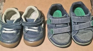 Lot Toddler Shoes Stride Rite Toddler Boy Sz 3T/4T Blue/Navy Leather Suede 875 - Picture 1 of 9