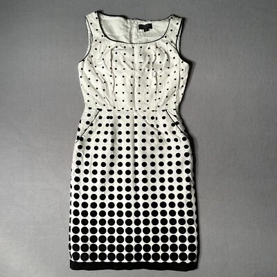 Tahari Arthur S Lavine Dress Black/White Polka Dot Women's Size 2P - Image 1 of 4
