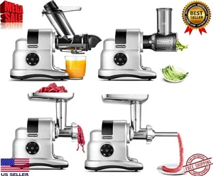 AMZCHEF 5-in-1 Slow Masticating Entsafter mit Schneider, Mahlwerk, Schneekegelmaschine - Bild 1 von 11