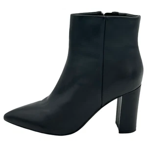 Marc Fisher Ulani 81MM Leather Ankle Boots Black 1424 Womens Shoes Size 7.5 M - Picture 1 of 6