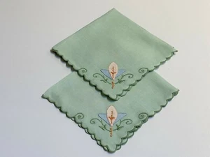 10 Vintage Bettwäsche & Servietten mit Blumenstickerei - Applikation - gezeichnete Fadenarbeit - Bild 1 von 12