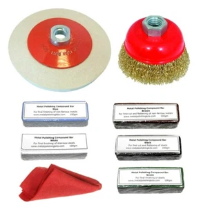 Winkelschleifer Metall Polieren Reinigungsset Filz Polierpad Draht Topfbürste M14 - Bild 1 von 7