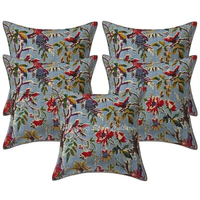 Decorative Home Decor 16 x 16 in Boho Cushion Cover Kantha Sofa Pillow Case - Image 1 of 4