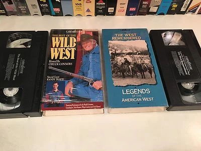 Old West Documentary Lot of 2 Chuck Connors Randy Travis Western Americana - Imagem 1 de 4