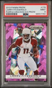 Larry Fitzgerald 2013 Panini Prizm #178 Purple Cracked Ice PSA 9 Mint /40 - Picture 1 of 2