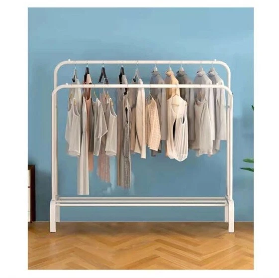 Stender Stand Appendiabiti Attaccapanni Barra Doppia Metallo Bianco cir - Immagine 1 di 1