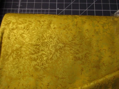 Michael Miller Cotton Fabric 1 Yard Fairy Frost Gold with Metallic Accents - Image 1 of 3