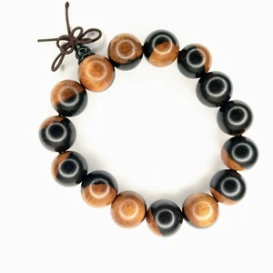 Ebony Wood Elastic Mala Bracelet Prayer Beads Stretch Yoga Chakra Meditation 452 - Picture 1 of 11