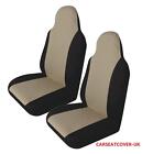 Daewoo Nubira - Pair of Front Luxury BEIGE & BLACK Car Seat Covers