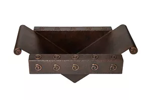 Mexican Handcrafted Bronze Copper Bathroom Sink: 17x14" Rectangular Semi-Vessel - Picture 1 of 6