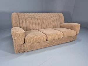 Vintage Art Deco Couch 3 Seat Recent Upholstery Beige Wool 1940s EB9683 V3SS - Picture 1 of 19