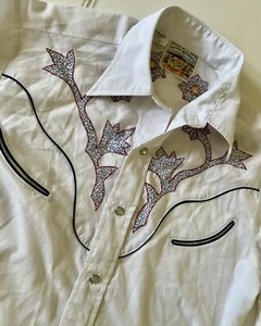Vintage 60s ROCKING RANCHWEAR Shirt Mens S Rockabilly Western Pearl Snap - Picture 1 of 13